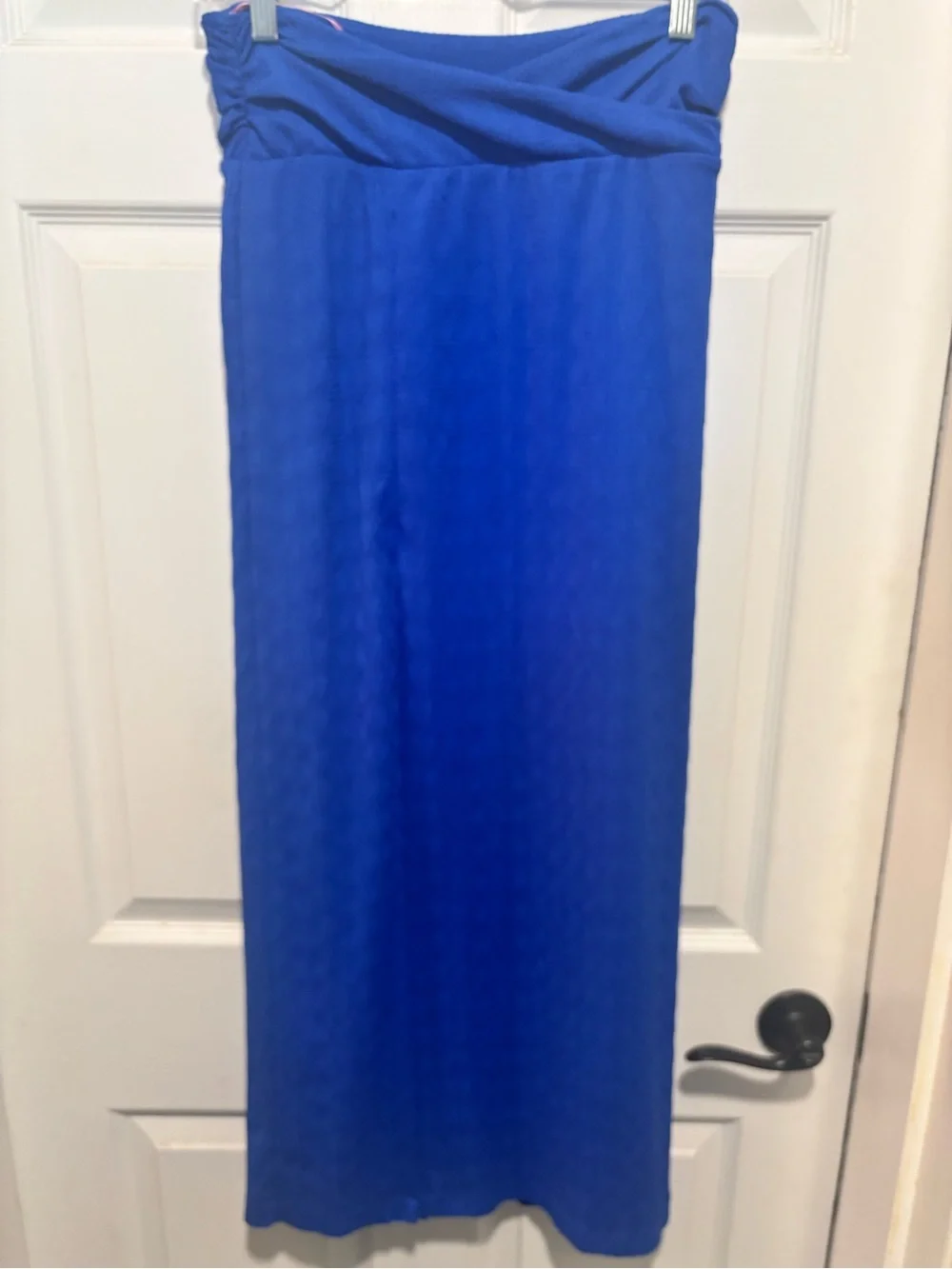 Free People Royal Blue Fold-Over Waist Maxi Skirt